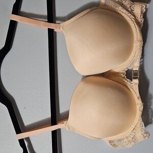 Elegant Cream Lace Push Up Underwire Padded Seamless Bra 80C/36C